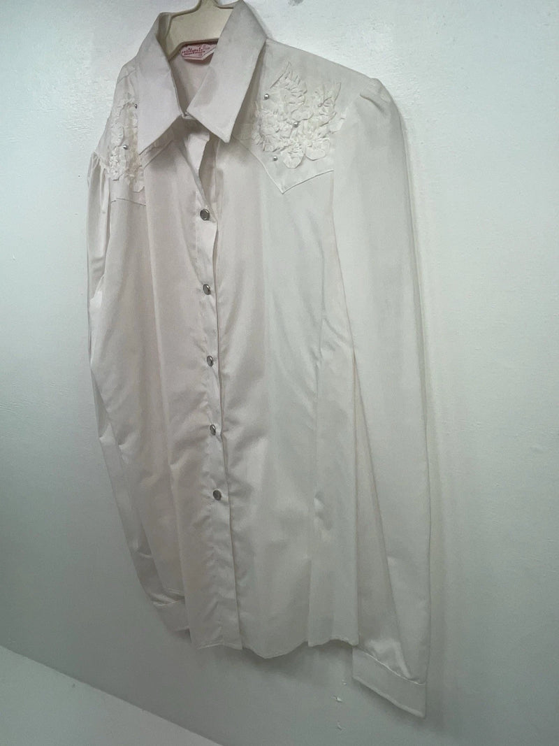 New Women’s White H Bar C Long Sleeve Button Up Shirt 3B-34