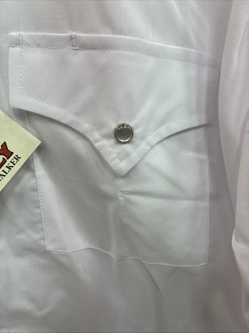 New Men’s ELY Cattleman Western White Long Sleeve Pearl Snap 17 X 35 XL V-46