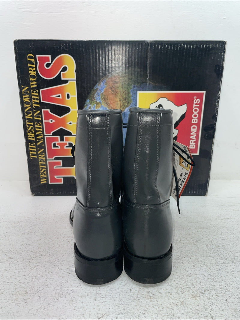 New Men’s Gray Lace Up Texas Brand Cowboy Boots. 8852 8 E E. 1-118