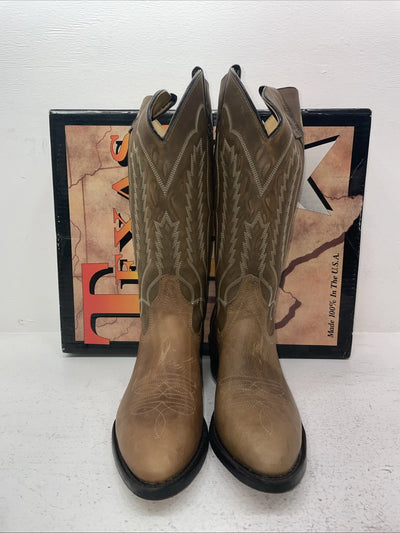 New Men’s  Brown Texas Brand Cowboy Boots. 6244 9.5 9 1/2 D. 5-15
