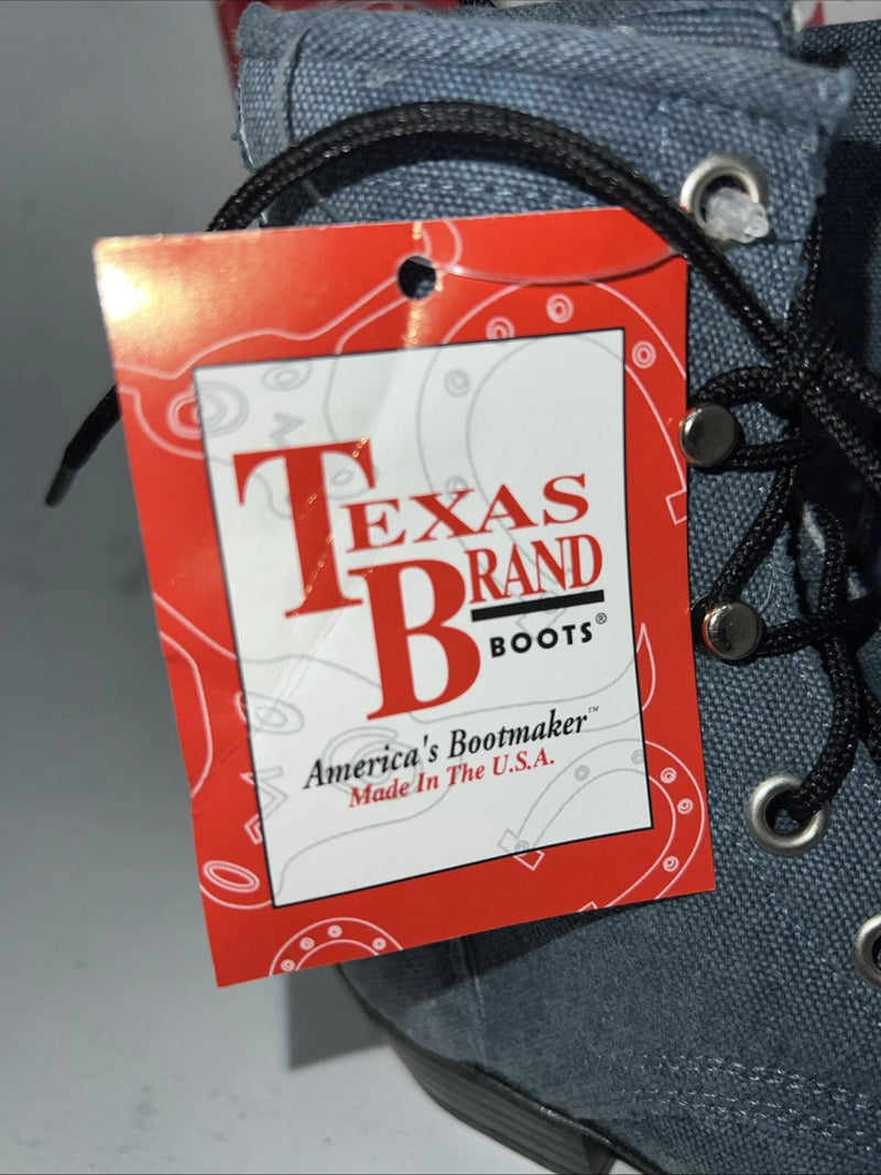 New Children’s Blue Denim Lace Up Cowboy Texas Brand Boots. 9 D. 24-41