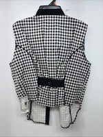 New Women’s Cowboy Threads Black White Design Sleeveless Button Up Medium YY-88