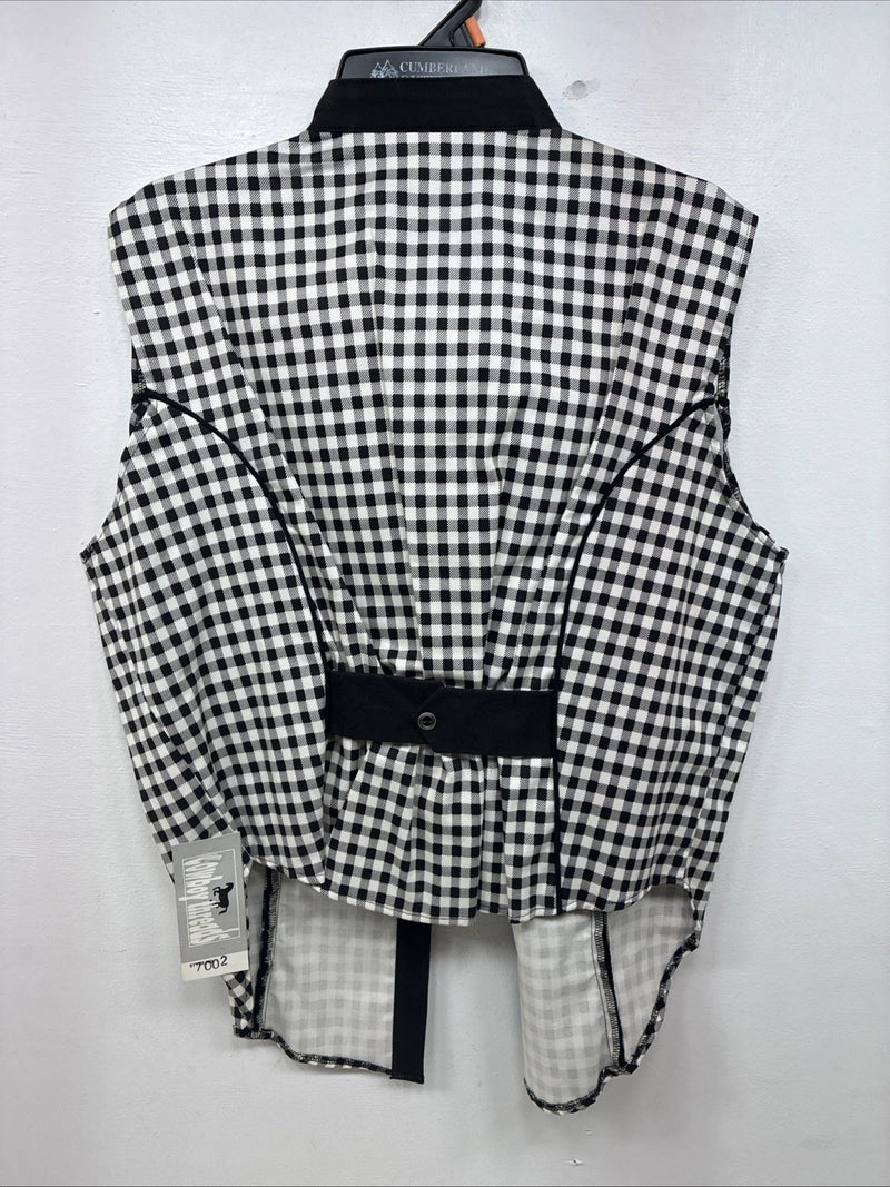 New Women’s Cowboy Threads Black White Design Sleeveless Button Up Medium YY-88