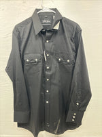 New Men’s White Horse Black Long Sleeve Pearl Snap Large AA-59