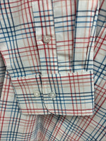 New Men’s ELY Cattleman White Multicolor Plaid Long Sleeve Button Up Large Q-21