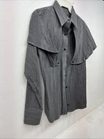 New women’s Longhorn Gray Long Sleeve Button Up Size 30 MM-74