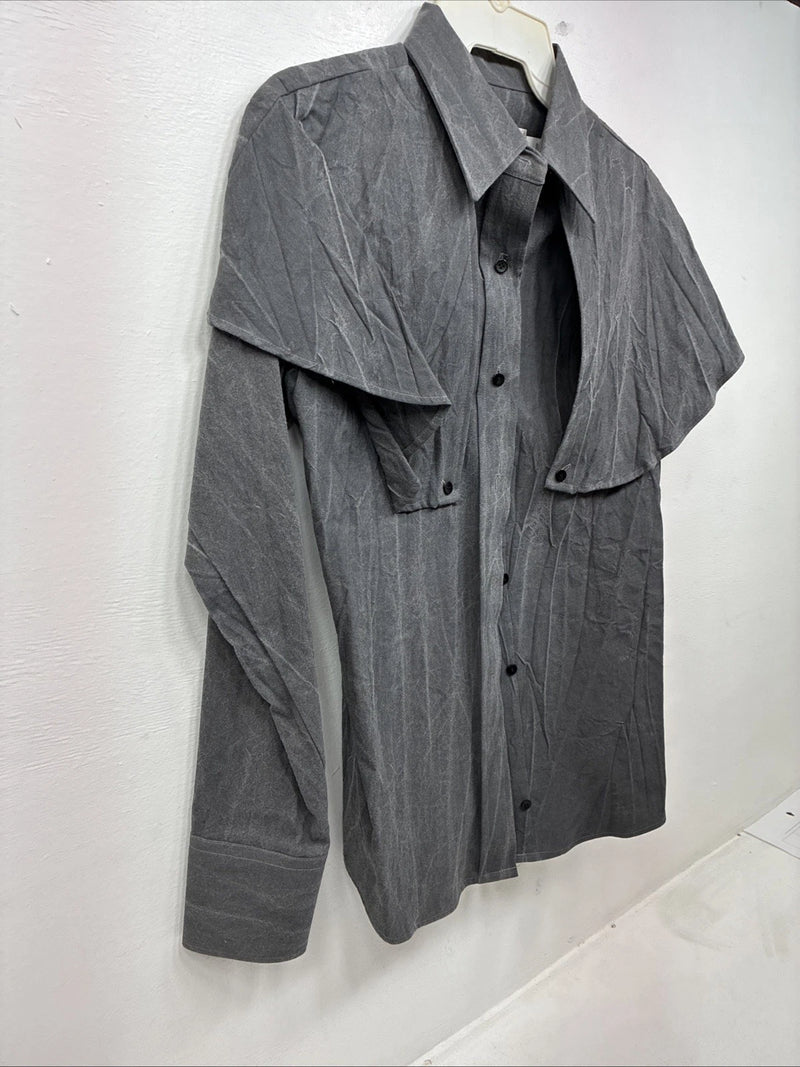 New women’s Longhorn Gray Long Sleeve Button Up Size 30 MM-74