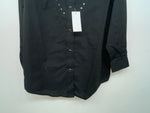 New Women’s Black White House Long Sleeve Button Up Shirt M #94770 3B-92