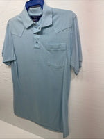 New Men’s Panhandle Slim Blue Short Sleeve Polo Medium B-93