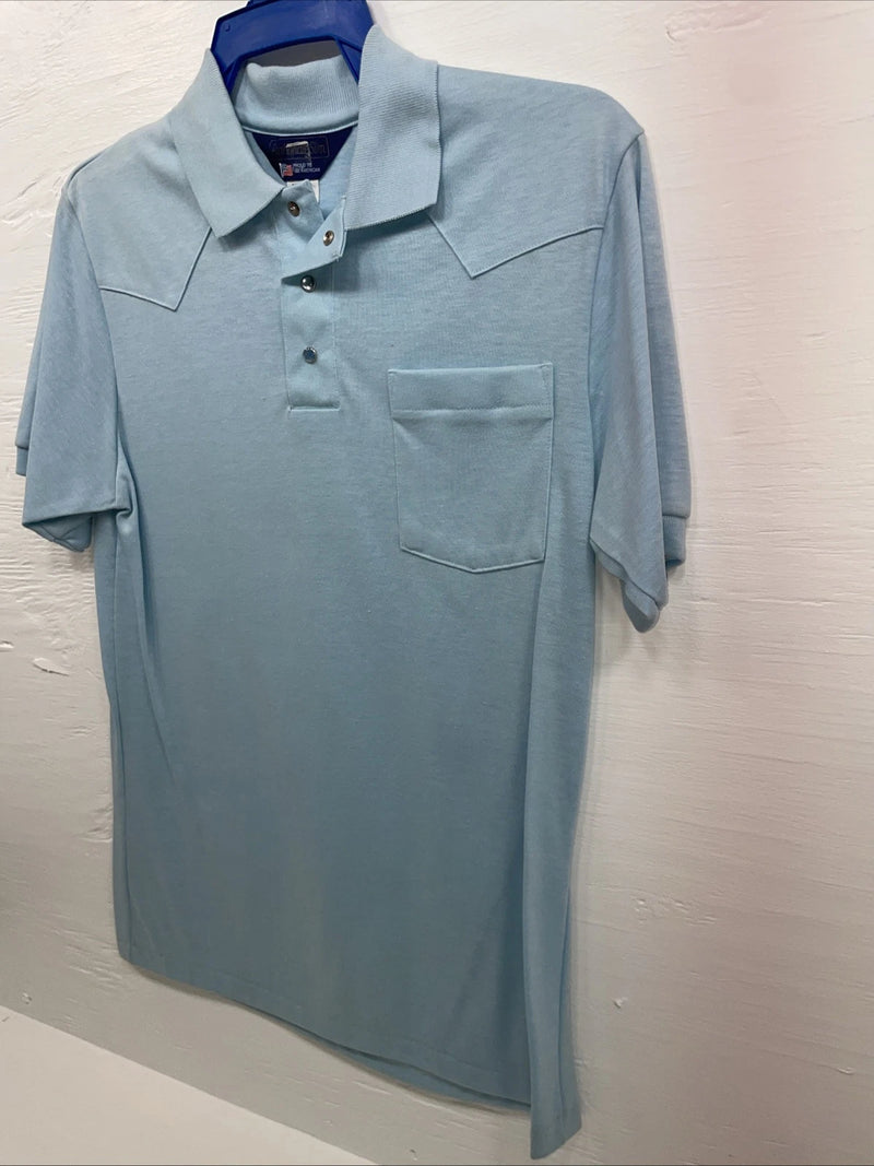 New Men’s Panhandle Slim Blue Short Sleeve Polo Medium B-93
