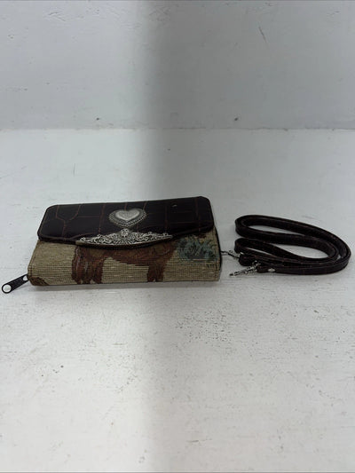 New Congress Leather Fabric Tooled Wallet #100555 P-501
