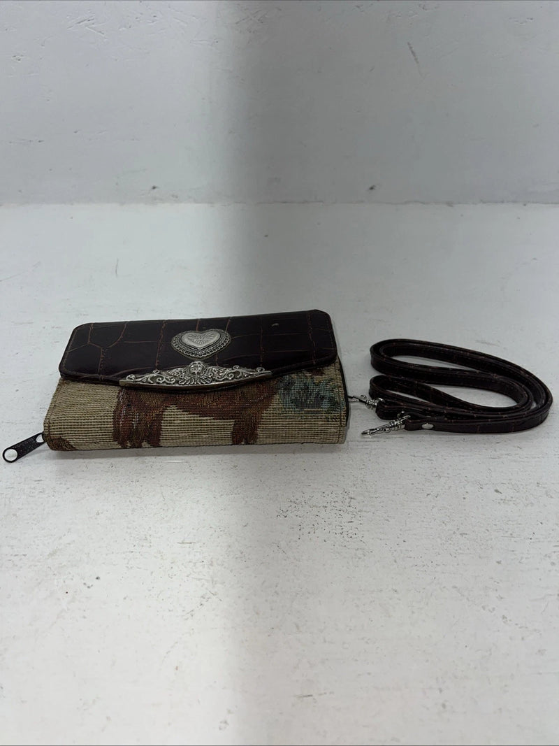 New Congress Leather Fabric Tooled Wallet #100555 P-501