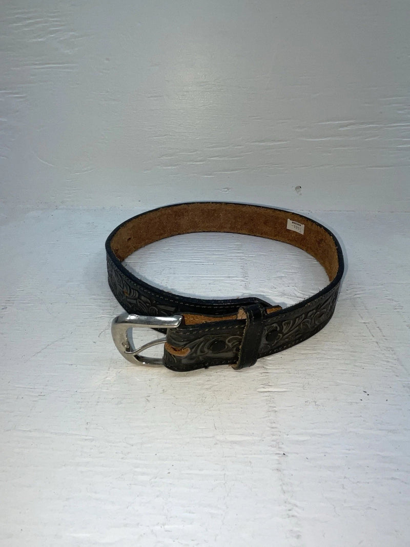 New Black Genuine Leather Nocona Tooled 20” Belt #331 NN-73