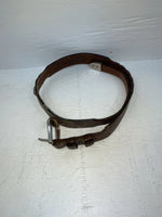 New Brown Genuine Leather Tooled And Silver Pendent 28” Belt #5721 JJ-151