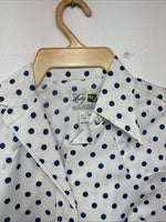 New Women’s Dickson Jenkins White Polkadot Long Sleeve Pearl Snap Size 32 KK-59