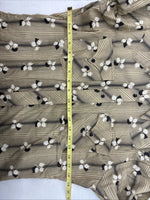 New Men’s ELY Plains Tan Black Floral Long Sleeve Pearl Snap 15.5 Large LL-91