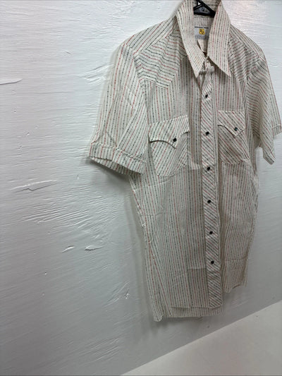 New Men’s Dickson Jenkins Multicolor Stripe Short Sleeve Pearl Snap Medium O-73