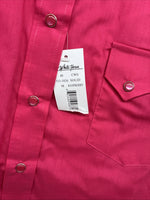 New Women’s White Horse Pink Short Sleeve Pearl Snap Medium YY-13