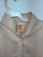 New Women’s Devon Aire Orange Stripe Short Sleeve Button Up Size 40 YY-5