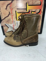 New Women’s Brown Lace Up Cowboy Boots. 4474 7.5 7 1/2 M. 17-64