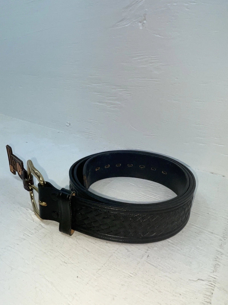 New Black Genuine Leather Chambers Tooled 50” Belt #7059 NN-124