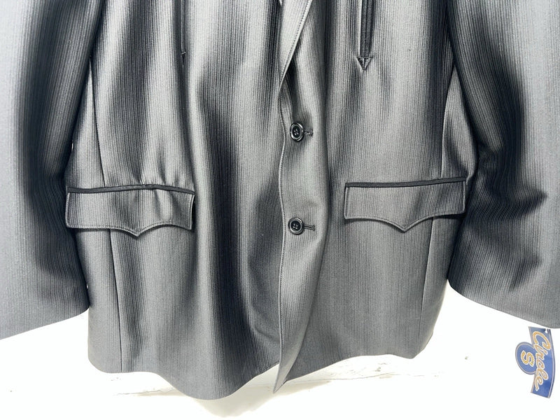 New Men’s Circle S Black Suit Jacket 56L #24244 BB-602
