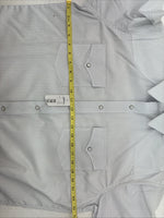 New Men’s White Horse White Stripe Short Sleeve Pearl Snap Large X-41