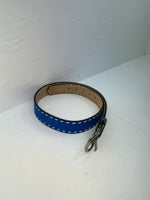 New Blue Genuine Leather Weaved 34” Belt #7030 Z-144