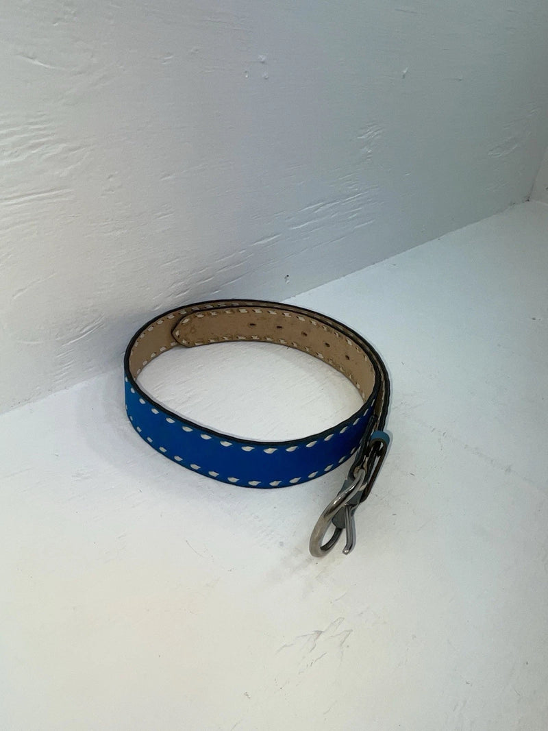 New Blue Genuine Leather Weaved 34” Belt #7030 Z-144
