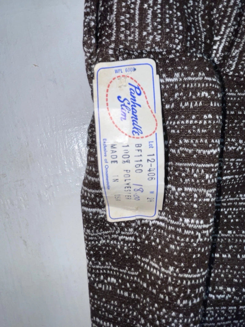 New Vintage Brown Speckled Panhandle Slim Polyester Pants #12406 XX-30