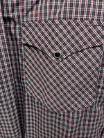 New Men’s Western Express Black Red Flannel Long Sleeve Pearl Snap 2XL F-98