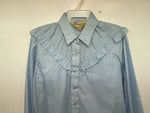 New Women’s Blue Ely Long Sleeve Pearl Snap Shirt M #14119 3B-22