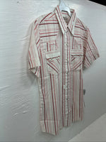 New Men’s Dee-Cee Red Stripe Short Sleeve Pearl Snap 15 Medium AA-120
