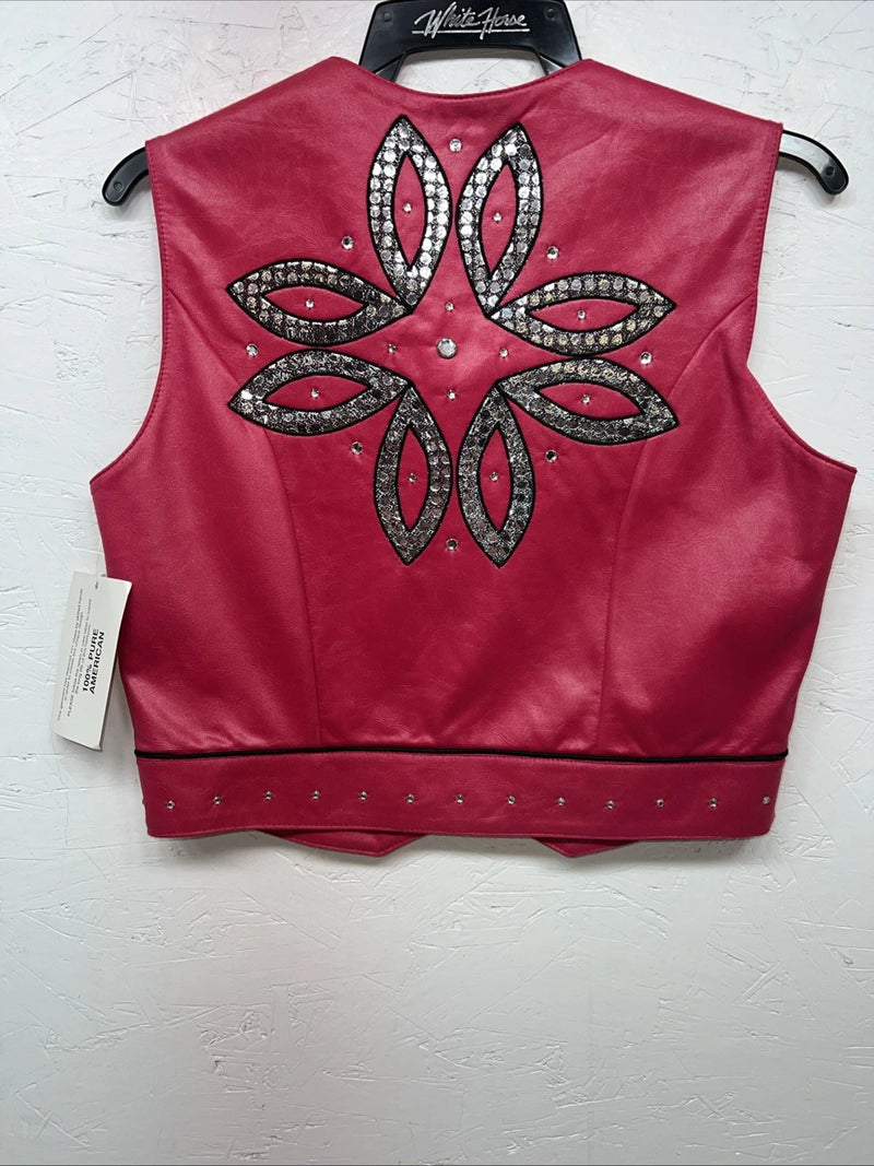 New Women’s 1849 Authentic Ranchwear Pink Western Show Vest Small H-601