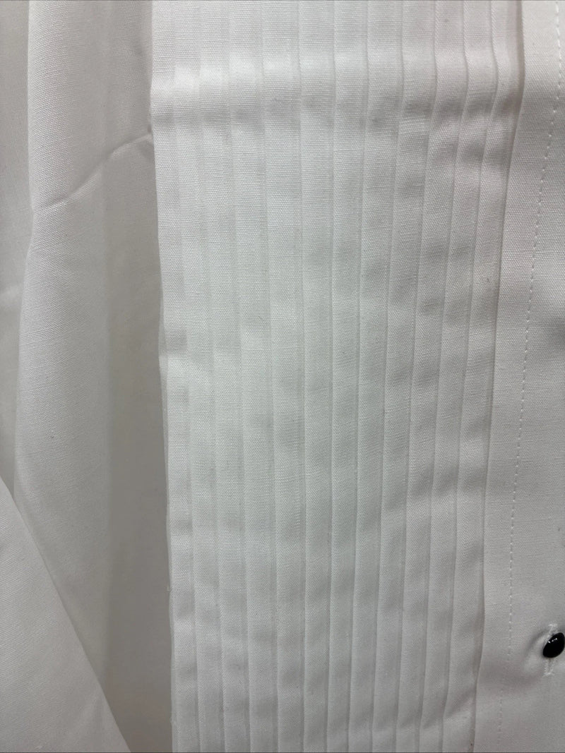 New Classix White Long Sleeve Button Up English Shirt Medium X-91