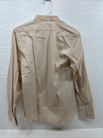 New Men’s WAYNE SCOTT Beige Long Sleeve Button Up Large F-71