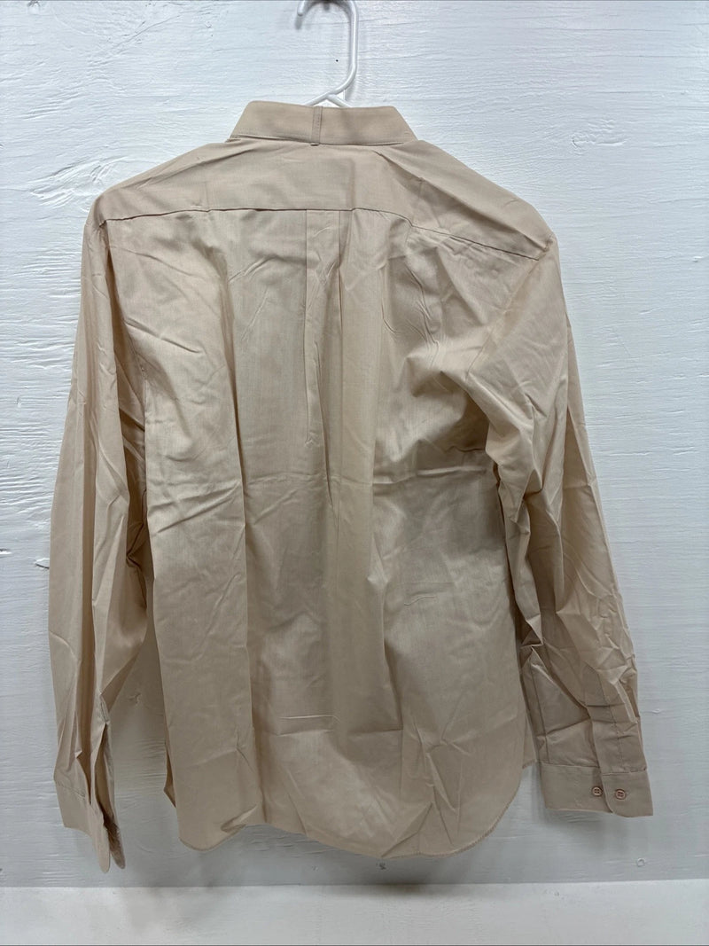 New Men’s WAYNE SCOTT Beige Long Sleeve Button Up Large F-71