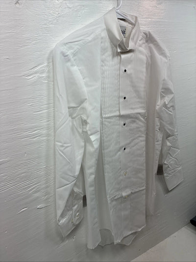 New Classix White Long Sleeve Button Up English Shirt 14-14.5 Small X-93