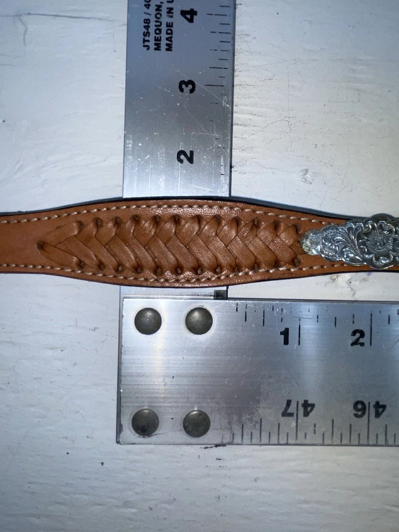 New Brown Genuine Leather Double S Weaved 28” Belt #3219248 NN-11