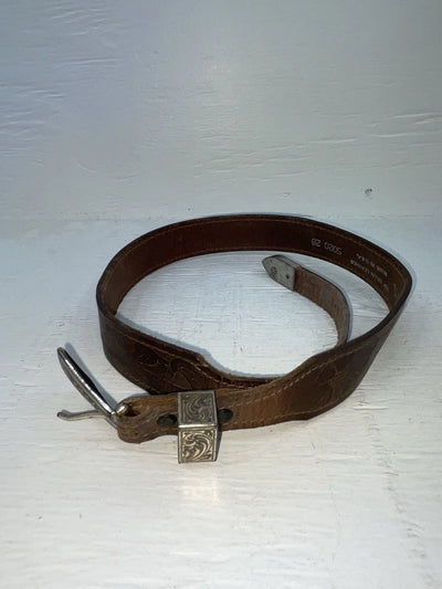 New Brown Genuine Leather Tooled 28” Belt #5020 NN-27