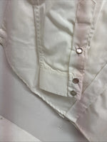 New Women’s White Horse Cream Design Long Sleeve Pearl Snap Medium LL-79