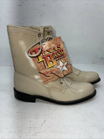 New Women’s Tan Lace Up Texas Brand Cowboy Boots. 4469 6:5 6 1/2 M. 19-116