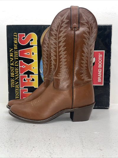 New Women’s Brown Texas Brand Cowboy Boots. 4501 8.5 8 1/2 M. 15-33