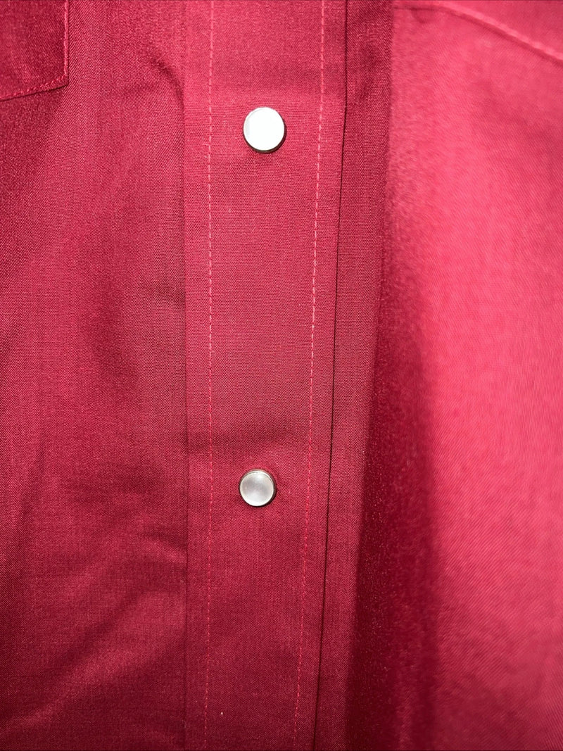 New Men’s Karman Western Wear Red Long Sleeve Pearl Snap 15 X 33 Medium A-187