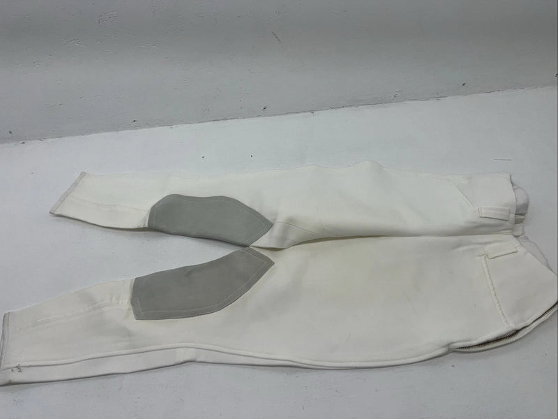 New Children’s White Equi-Stretch Prestige No Flare English Pants. 24-L  A-161