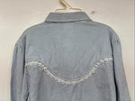 New Women’s Kid Kountry Blue Stripe Design Long Sleeve Pearl Snap Size 14 YY-10