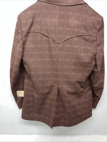 New Men’s Tanbark Red Plaid Suit Jacket 48R #720 X-601