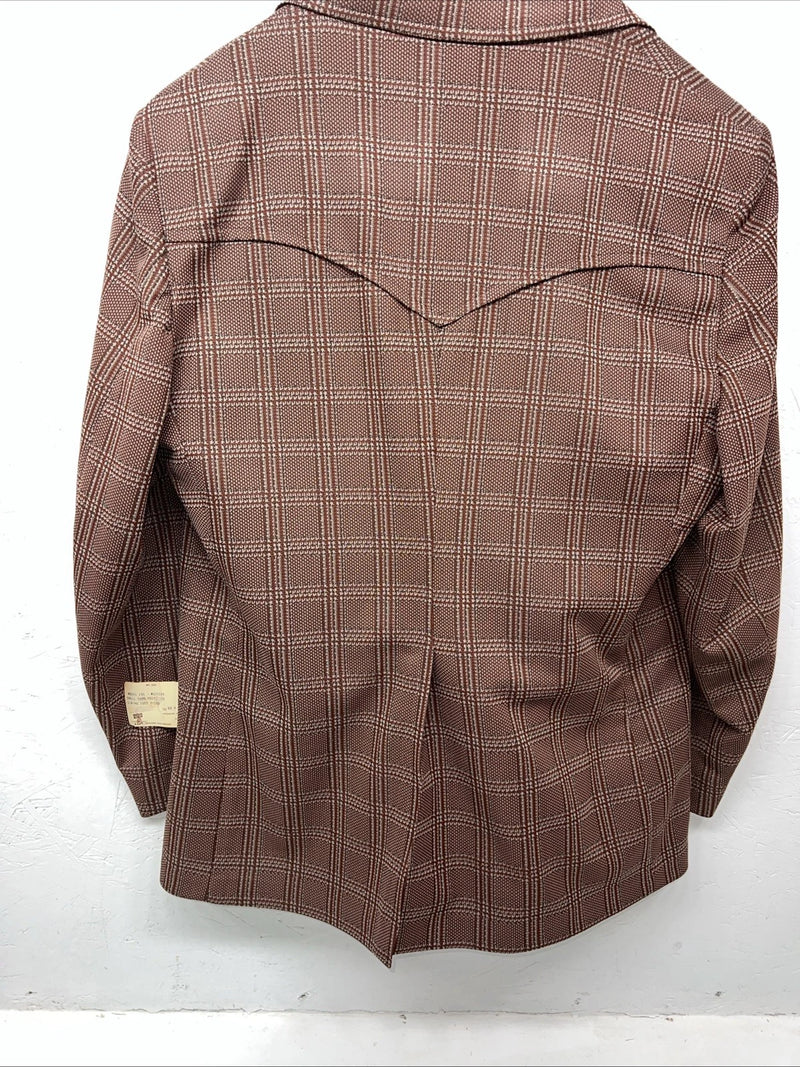 New Men’s Tanbark Red Plaid Suit Jacket 48R #720 X-601