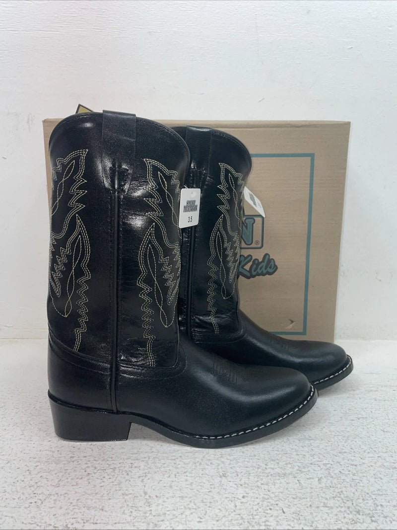 New Youth Black Smoky Mountain Cowboy Boots. 3054 Y 3.5 3 1/2. 22-73