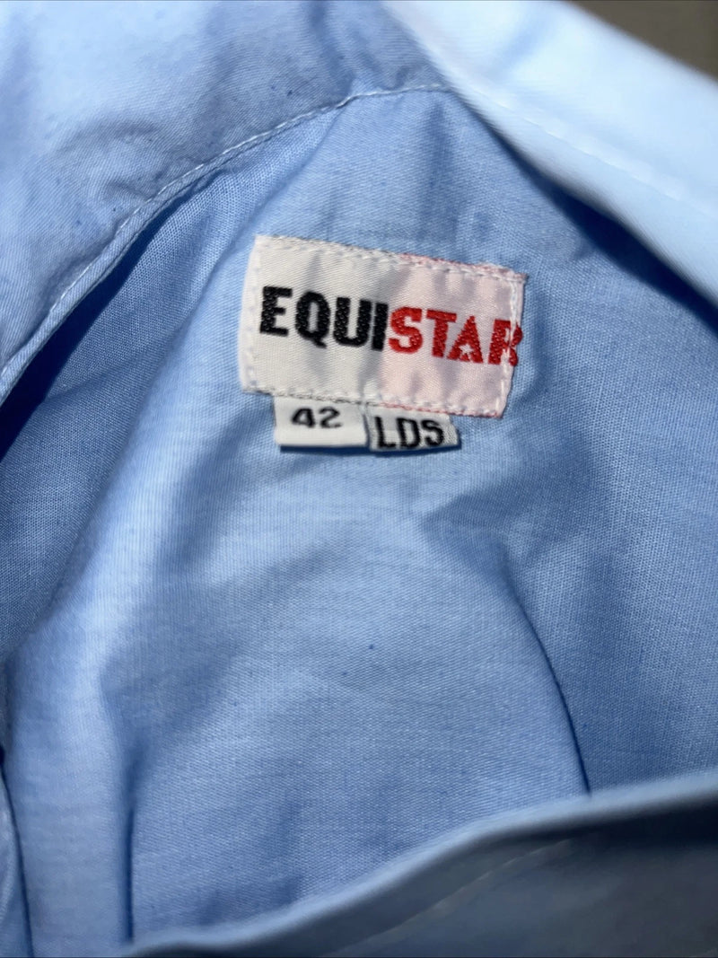 New Women’s Blue EQUISTAR Short Sleeve English Riding Shirt. 42 G-34